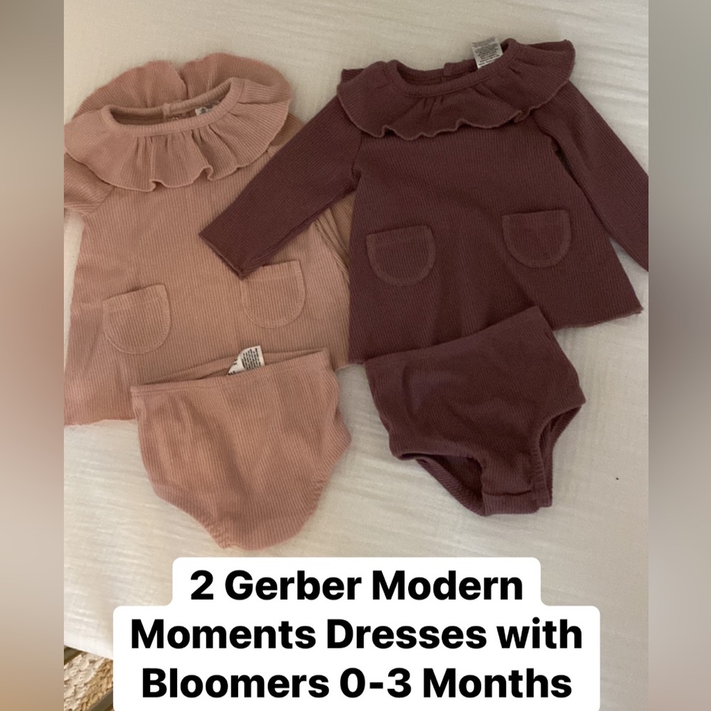 2 Gerber Modern Moments Dresses with Bloomers